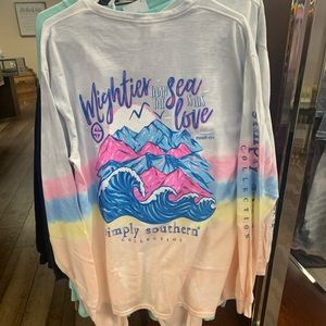 Simply Southern Long Sleeve Tee- LS-Mightier- Confetti